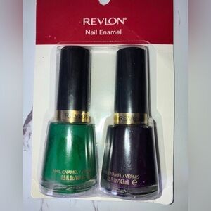 Revlon Vibrant Green and Deep Purple Nail Enamel Duo Nail Polish